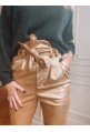 Pantalon IVY en simili cuir doré