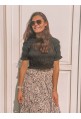 Crop top ELLI frilly black