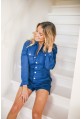 Playsuit AUDREY blue with long sleeves