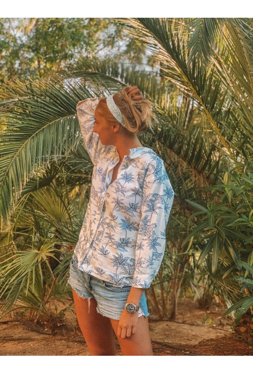 Chemise veste TIGER avec imprimé bleu