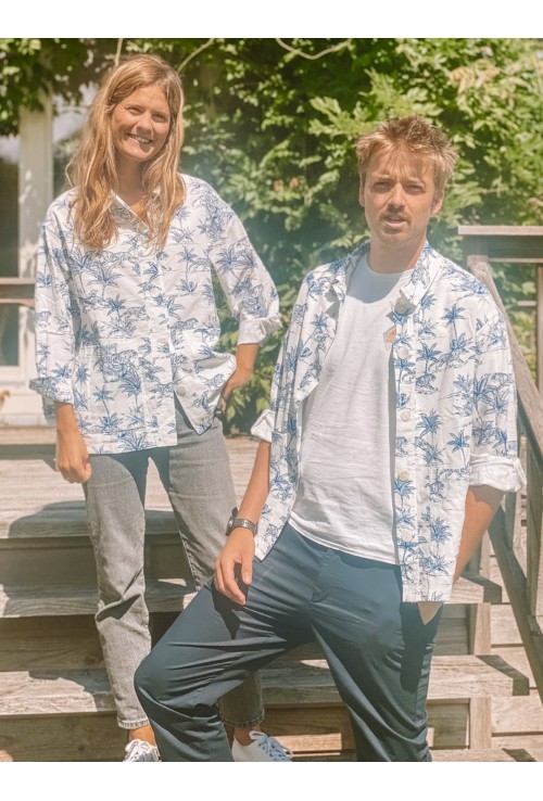 Chemise veste TIGER avec imprimé bleu