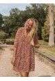 Petite robe CHARLINE bordeaux et blanche