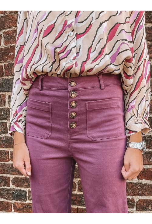 Flare pants HUMPHREY VIOLET in cotton