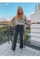Pantalon HUMPHREY NOIR flare en coton