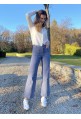 Pantalon HUMPHREY BLEU flare en coton