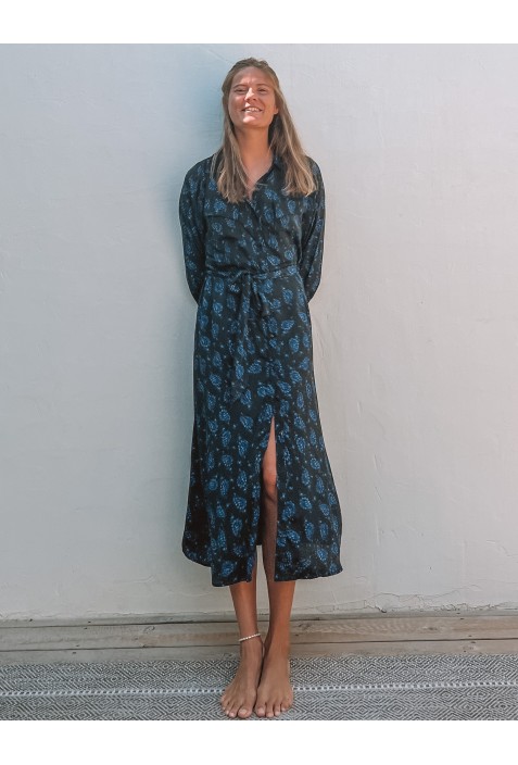 Robe longue GEORGIA BLEUE