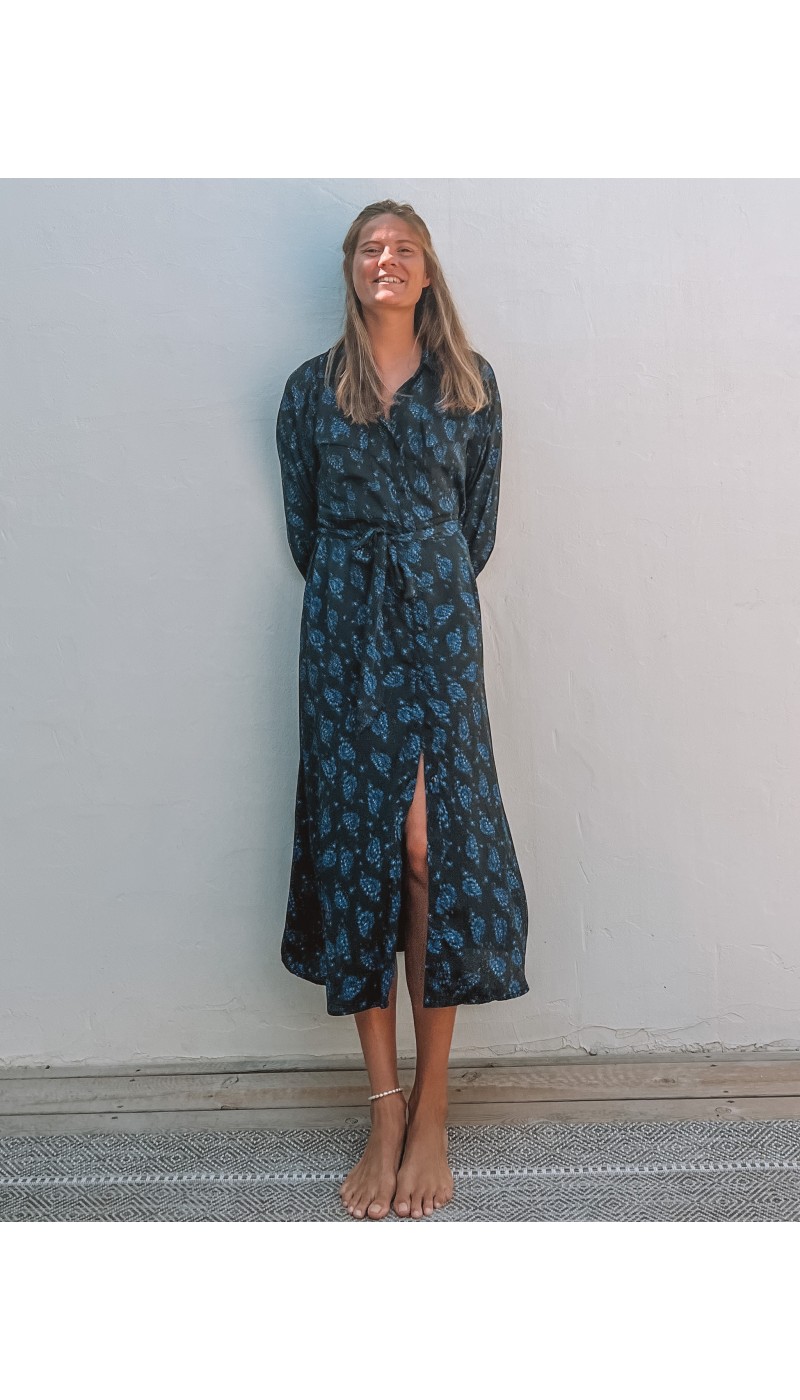 Robe longue GEORGIA BLEUE