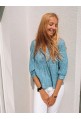 Chemisier NINA BLEU jeans manches 3/4