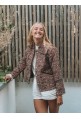 Veste ZAZIE en coton matelassé bleu marine et bordeaux