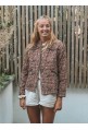 Veste ZAZIE en coton matelassé bleu marine et bordeaux