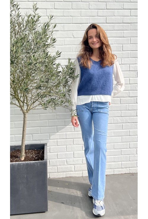 Pull sans manche CLEMENT BLEU