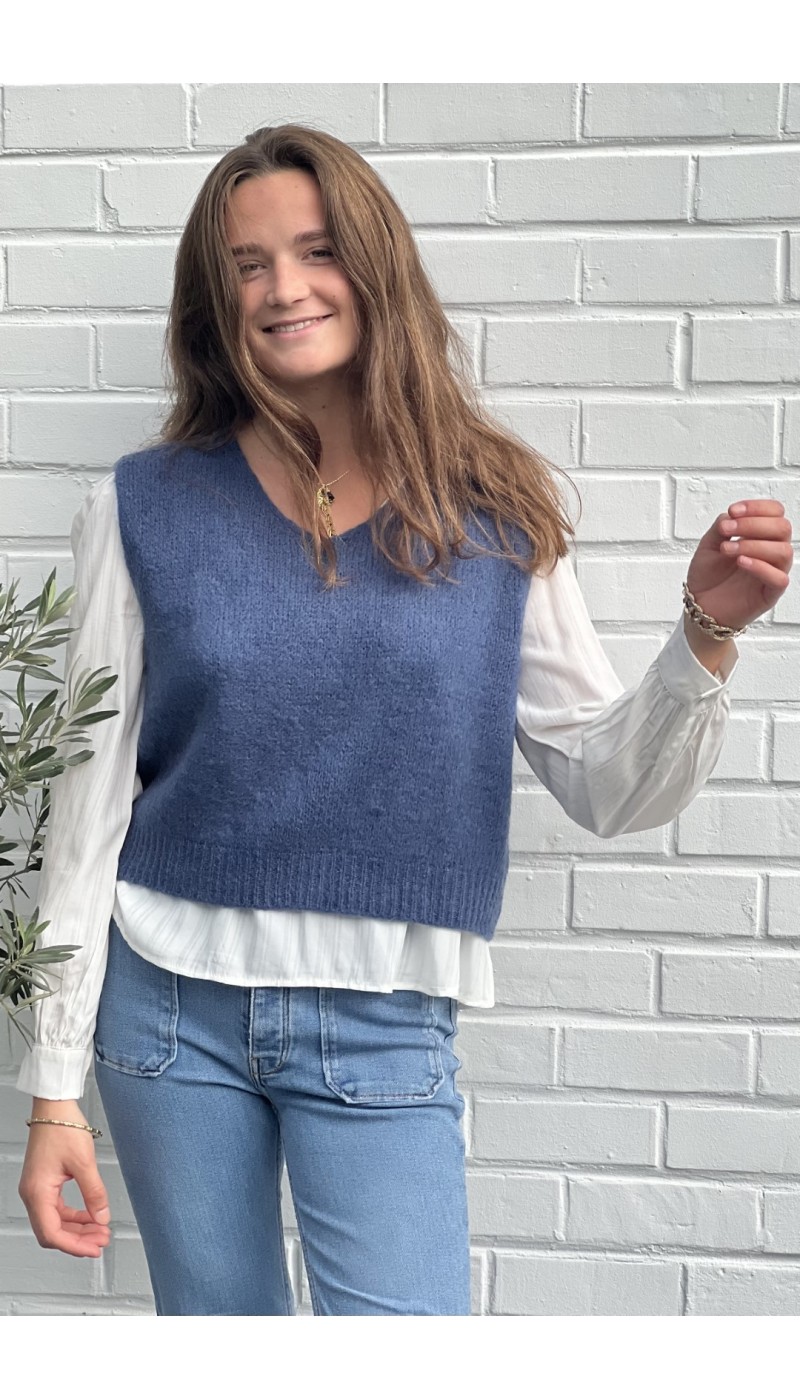 Pull sans manche CLEMENT BLEU