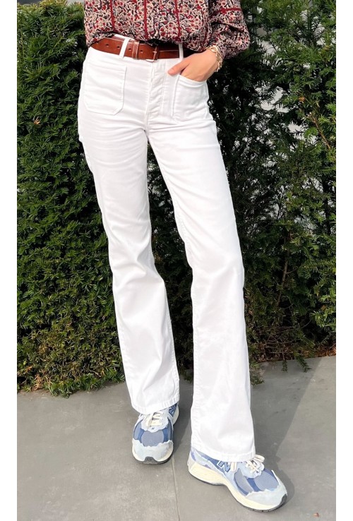 Jeans HARPER BLANC  avec poches carrées
