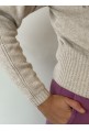 Petit pull BASILE BEIGE ras du cou à large bord