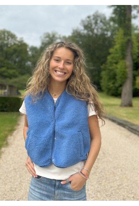 Gilet sans manche TEDDY BLEU