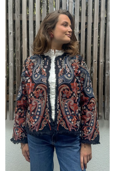 Veste DORIA brodée multicolore