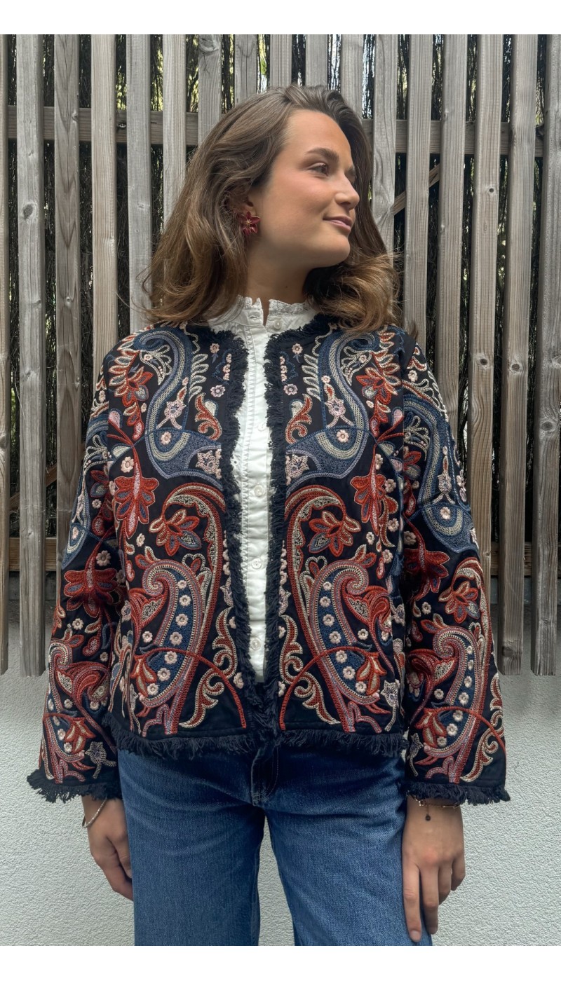 Veste DORIA brodée multicolore