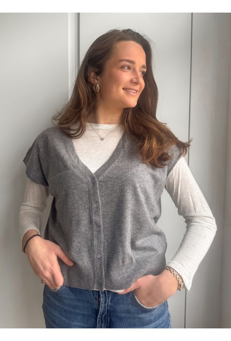 Gilet sans manche DAPHNE GRIS Gilet sans manche DAPHNE GRIS
