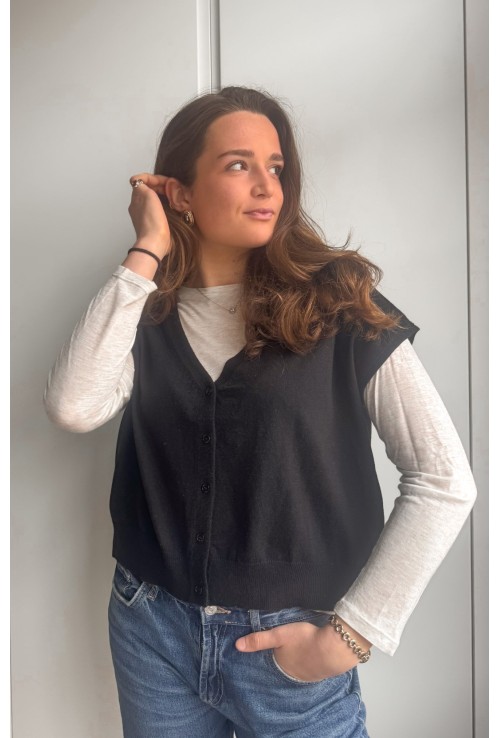Gilet sans manche DAPHNE NOIR