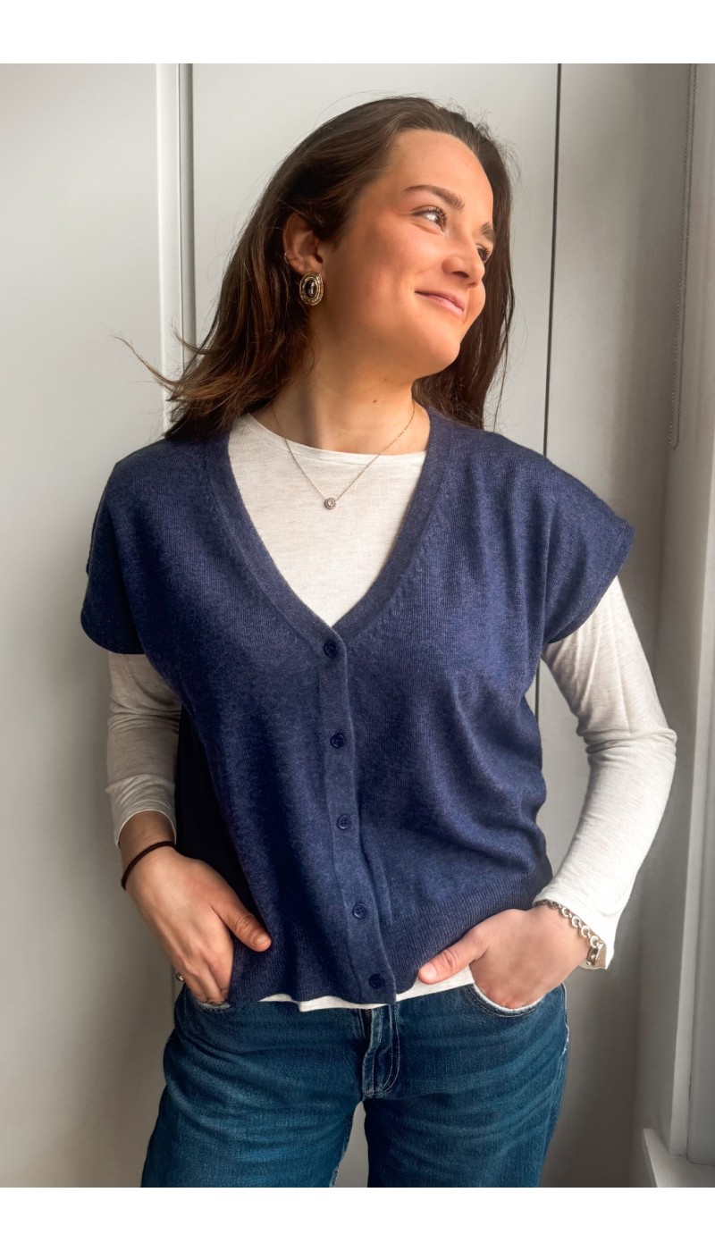 Gilet sans manche DAPHNE BLEU