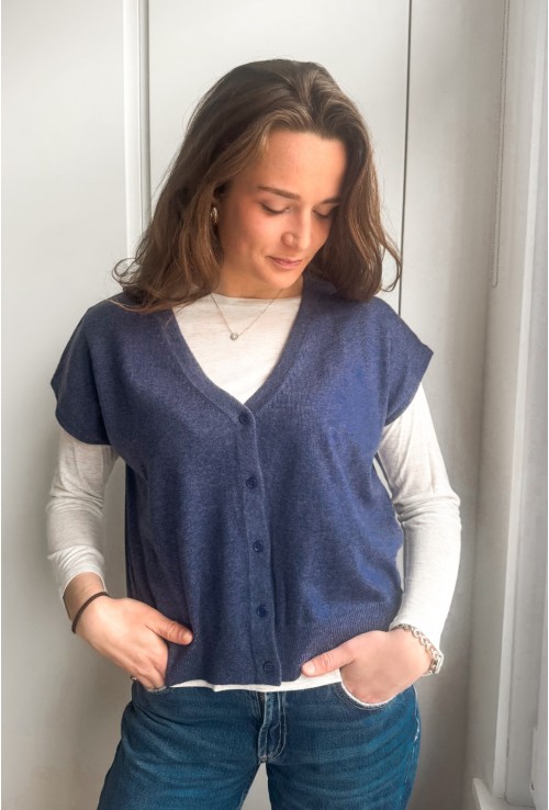Gilet sans manche DAPHNE BLEU