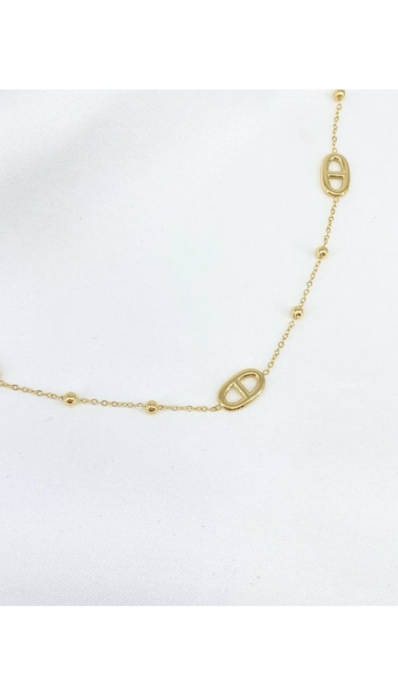 Collier doré avec mailles marines