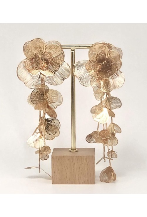Boucles d'oreilles à fleurs dorées
