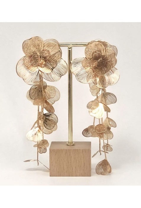 Boucles d'oreilles à fleurs dorées
