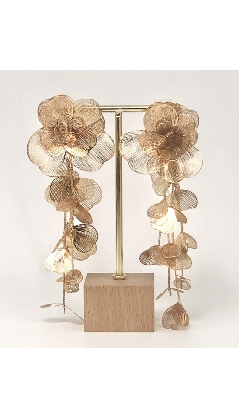 Boucles d'oreilles à fleurs dorées