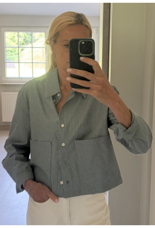 Chemise MAZARINE VERTE à lignes tennis