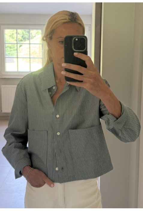 Chemise MAZARINE VERTE à lignes tennis