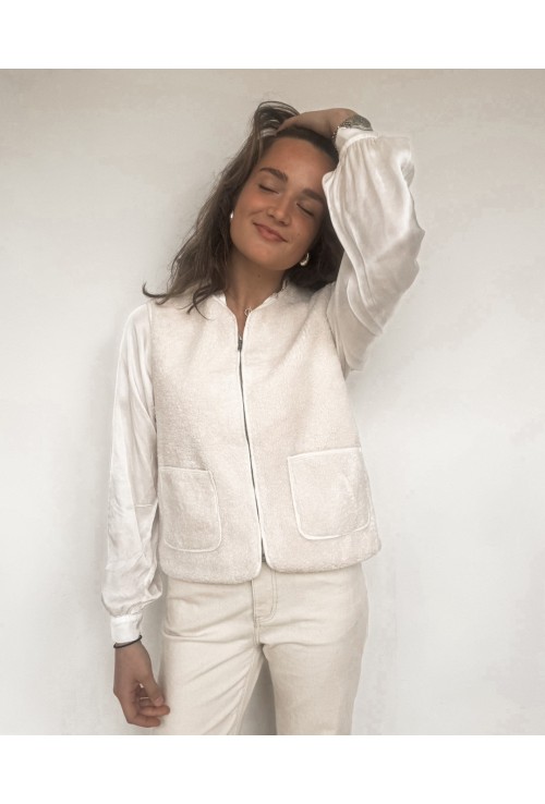 Gilet sans manche TEDDY ECRU