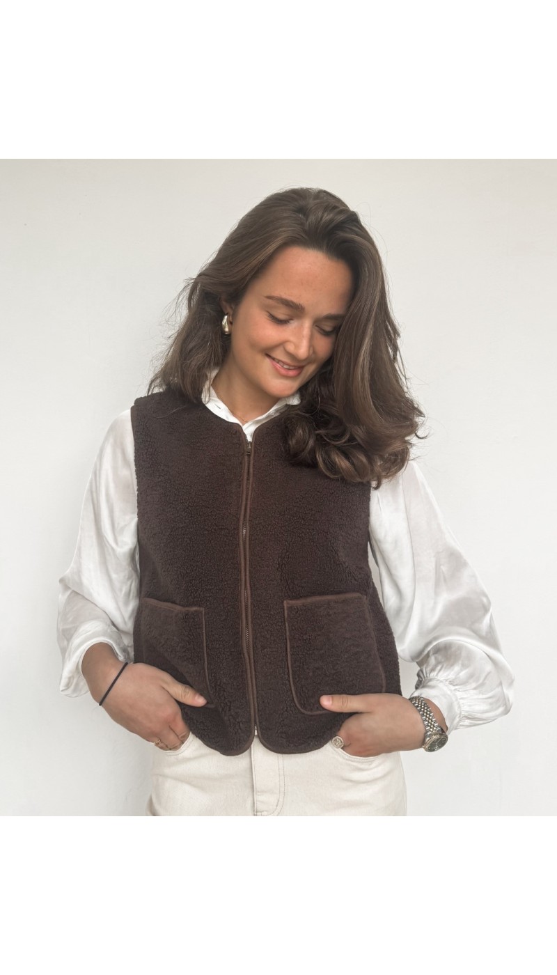 Gilet sans manche TEDDY MARRON