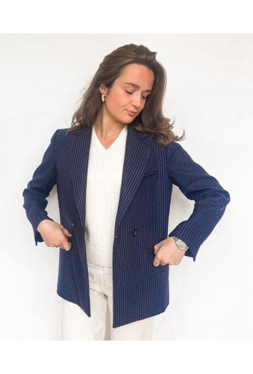 Blazer JACKIE  bleu marine à lignes