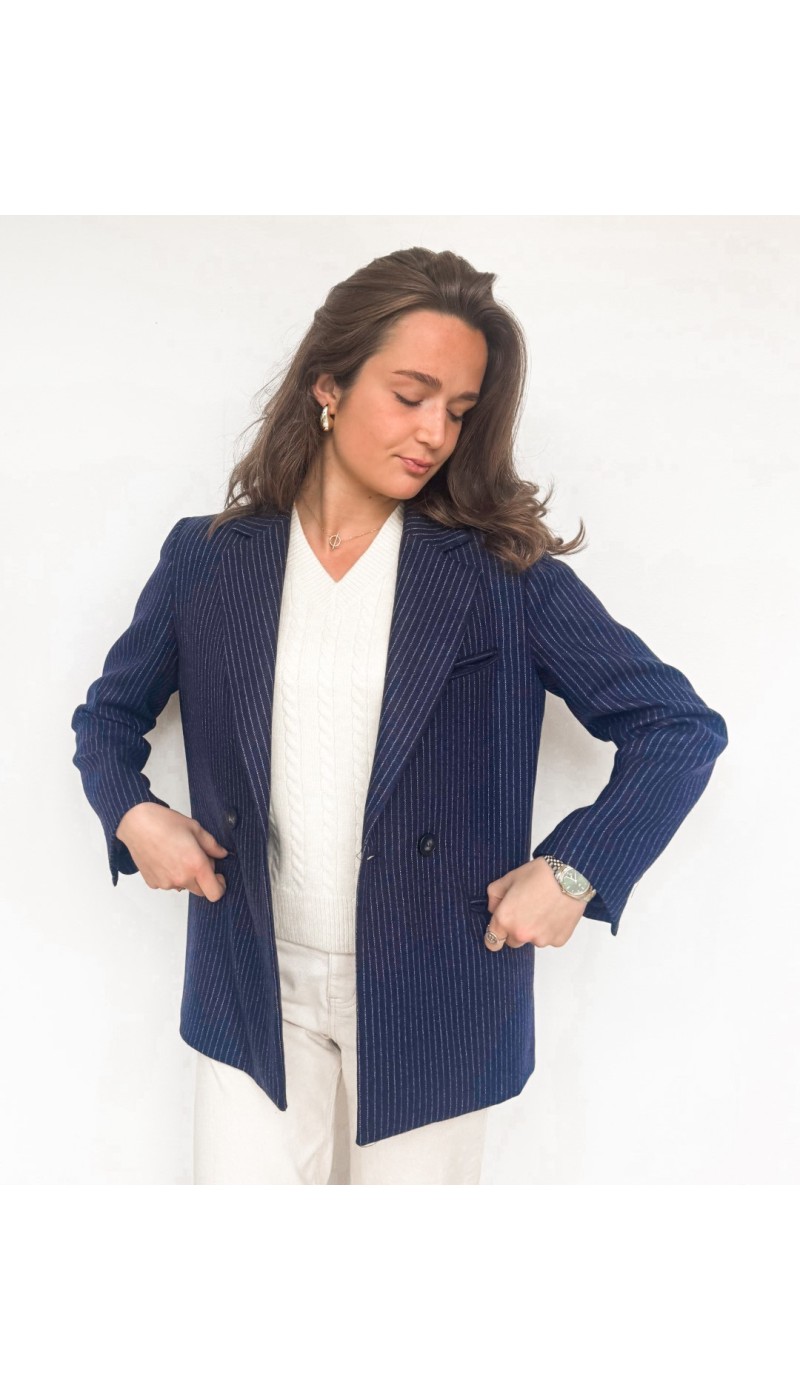Blazer JACKIE  bleu marine à lignes