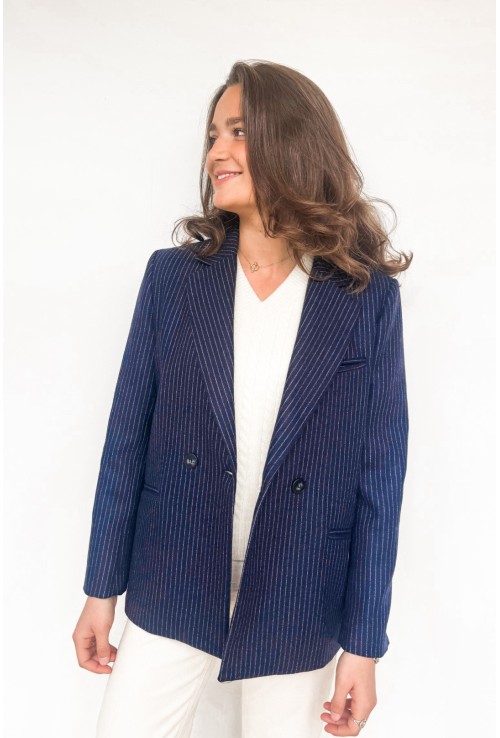 Blazer JACKIE  bleu marine à lignes