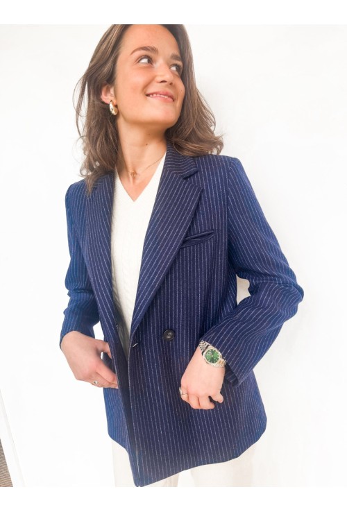 Blazer JACKIE  bleu marine à lignes