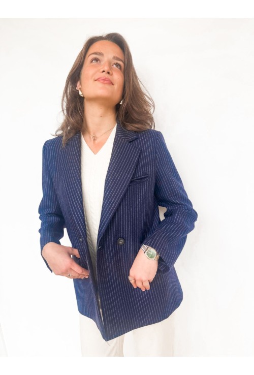 Blazer JACKIE  bleu marine à lignes