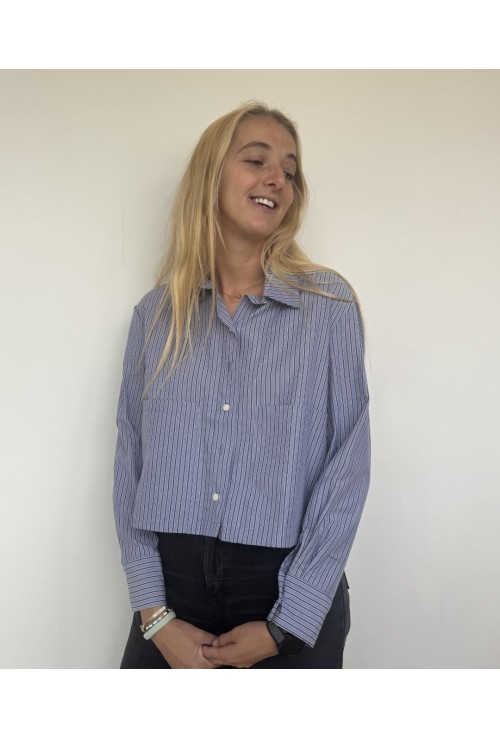 Chemise MAZARINE BLEUE à lignes tennis