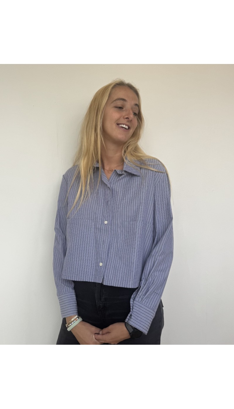 Chemise MAZARINE BLEUE à lignes tennis