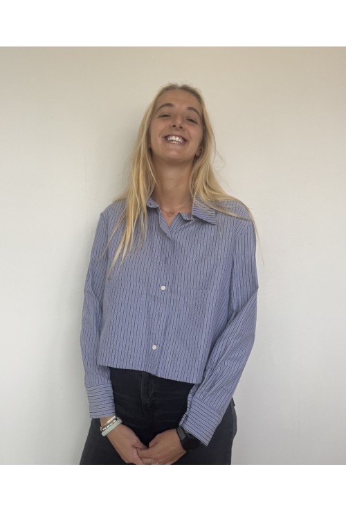 Chemise MAZARINE BLEUE à lignes tennis