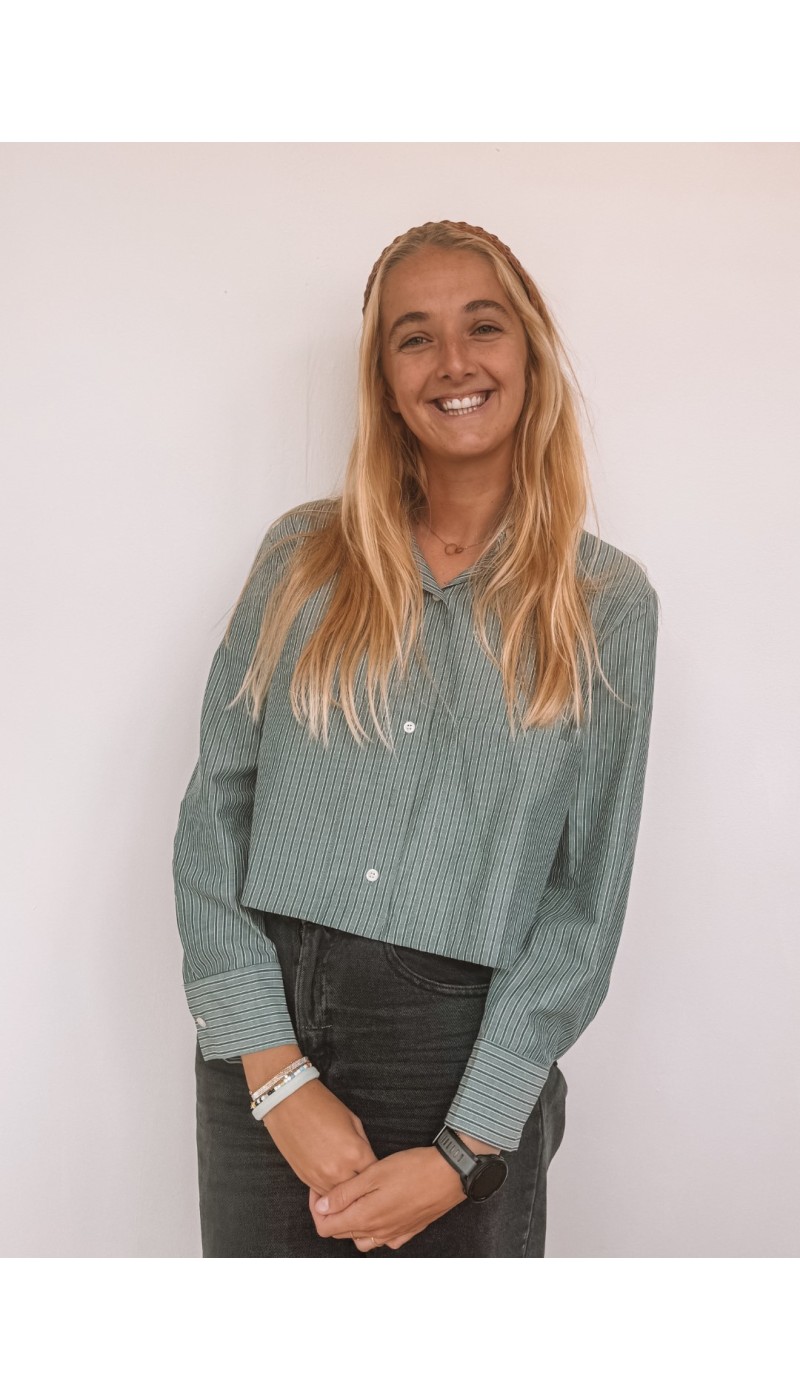 Chemise MAZARINE VERTE à lignes tennis