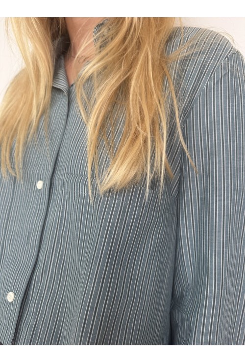Chemise MAZARINE VERTE à lignes tennis