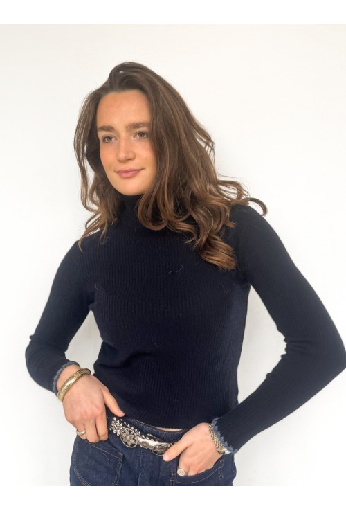 Pull col roulé TOMMY BLEU NUIT