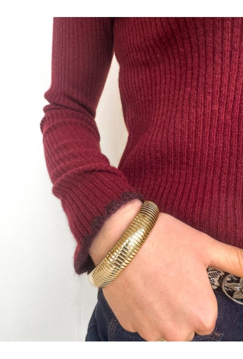 Pull col roulé TOMMY BORDEAUX