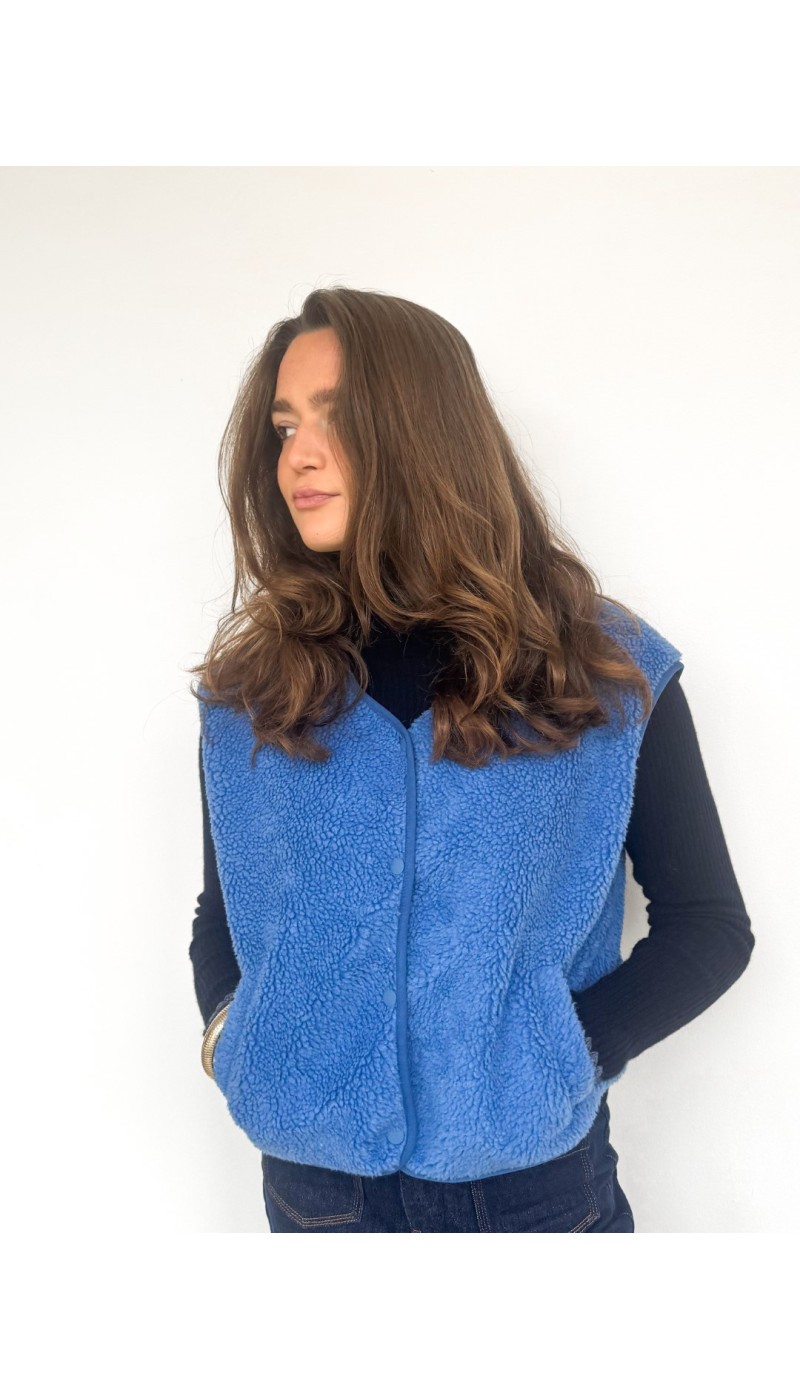 Gilet sans manche TEDDY BLEU