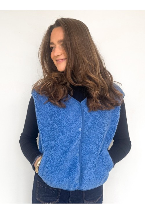 Gilet sans manche TEDDY BLEU