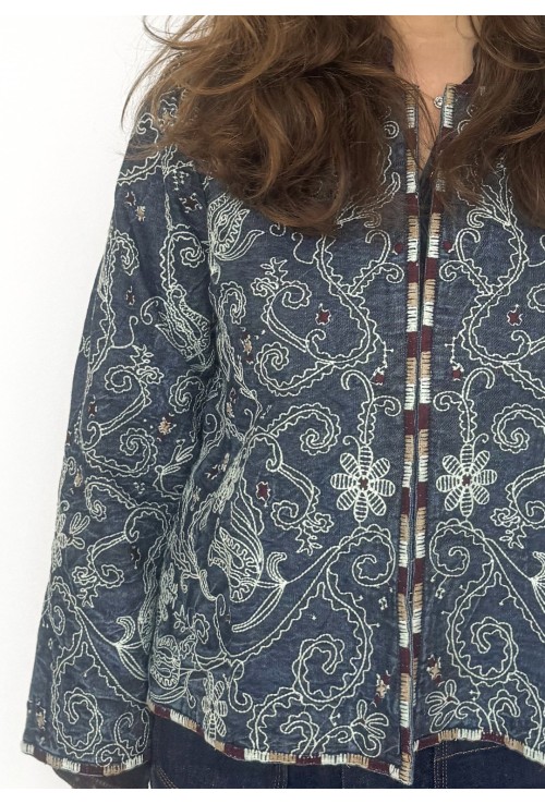 Veste brodée OLIVER BLEU JEAN