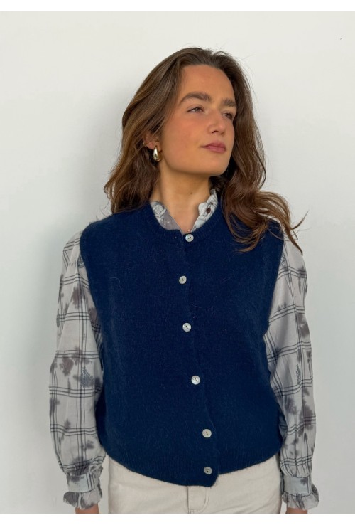Gilet sans manche MOHAIR MARINE