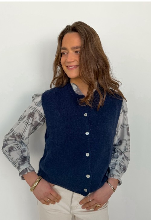 Gilet sans manche MOHAIR MARINE